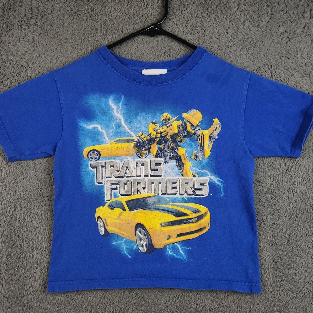 Vintage Transformers Bumblebee Shirt Boys 4/5 Camaro Movie Graphic Tee 2000s Y2K